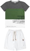 Conjunto infantil camiseta com bermuda em Sarja - 32881 Conjunto infantil camiseta com bermuda em Sarja - 32881