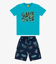 Conjunto Infantil Camiseta Com Bermuda Rovi Kids Azul