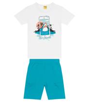 Conjunto Infantil Camiseta Com Bermuda Rovi Kids Branco