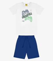 Conjunto Infantil Camiseta Com Bermuda Rovi Kids Branco