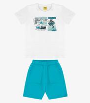 Conjunto Infantil Camiseta Com Bermuda Rovi Kids Branco