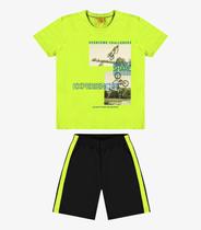 Conjunto Infantil Camiseta Com Bermuda Rovi Kids Verde