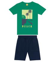 Conjunto Infantil Camiseta Com Bermuda Rovi Kids Verde Conjunto Infantil Camiseta Com Bermuda Rovi Kids Verde