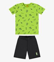 Conjunto Infantil Camiseta Com Bermuda Rovi Kids Verde