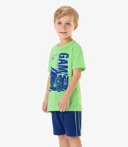 Conjunto Infantil Camiseta Com Bermuda Rovi Kids Verde