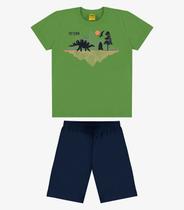 Conjunto Infantil Camiseta com Bermuda Rovi Kids Verde Conjunto Infantil Camiseta com Bermuda Rovi Kids Verde