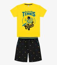 Conjunto Infantil Camiseta Com Bermuda Trick Nick Amarelo