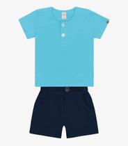 Conjunto Infantil Camiseta Com Bermuda Trick Nick Azul