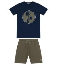 Conjunto Infantil Camiseta Com Bermuda Trick Nick Azul