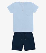 Conjunto Infantil Camiseta Com Bermuda Trick Nick Azul