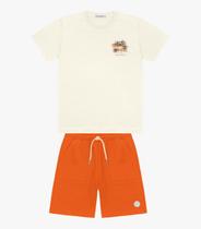 Conjunto Infantil Camiseta Com Bermuda Trick Nick Bege