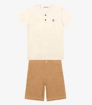 Conjunto Infantil Camiseta Com Bermuda Trick Nick Bege Conjunto Infantil Camiseta Com Bermuda Trick Nick Bege