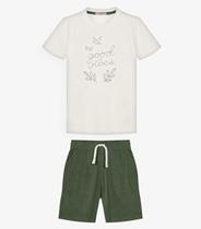Conjunto Infantil Camiseta Com Bermuda Trick Nick Bege Conjunto Infantil Camiseta Com Bermuda Trick Nick Bege