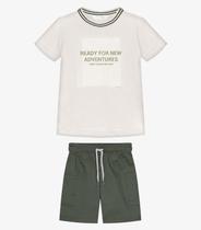 Conjunto Infantil Camiseta Com Bermuda Trick Nick Bege Conjunto Infantil Camiseta Com Bermuda Trick Nick Bege