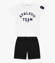 Conjunto Infantil Camiseta Com Bermuda Trick Nick Branco