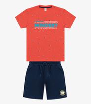 Conjunto Infantil Camiseta Com Bermuda Trick Nick Laranja