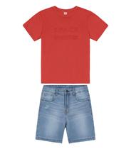 Conjunto Infantil Camiseta Com Bermuda Trick Nick Marrom