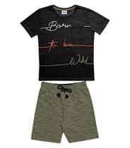 Conjunto Infantil Camiseta com Shorts Trick Nick Preto