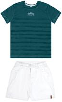 Conjunto infantil camiseta e berbuda em sarja - 31370 Conjunto infantil camiseta e berbuda em sarja - 31370