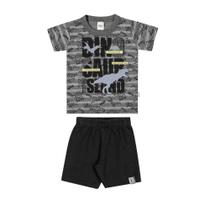 Conjunto Infantil Camiseta E Bermuda Divertidos Dinossauros