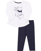 Conjunto Infantil camiseta e calça Nini &amp Bambini raposa banco e azul