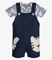 Conjunto Infantil Camiseta E Jardineira Trick Nick Azul Conjunto Infantil Camiseta E Jardineira Trick Nick Azul