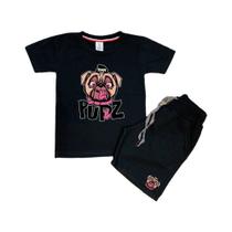 Conjunto Infantil Camiseta e Short Alta Qualidade Cachorro Pupz