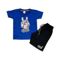 Conjunto Infantil Camiseta e Short Game Dedo Jogos Play Confortável