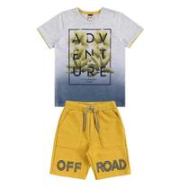 Conjunto Infantil Camiseta Meia Malha Flamê e Bermuda Sem Felpa Conjunto Infantil Camiseta Meia Malha Flamê e Bermuda Sem Felpa