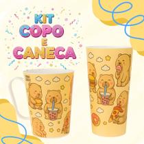 Conjunto Infantil Capivara Copo e Caneca Para a Hora do Lanche Com Estampa Divertida