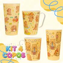 Conjunto Infantil Capivara Copo e Caneca Para a Hora do Lanche Com Estampa Divertida