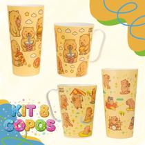 Conjunto Infantil Capivara Copo e Caneca Para a Hora do Lanche Com Estampa Divertida