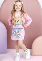 Conjunto Infantil Casaco e Short-Saia Ursinha - Momi