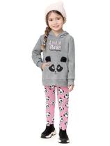 Conjunto Infantil Casaco Moletom e Leging Cotton Panda 2 peças- Angerô