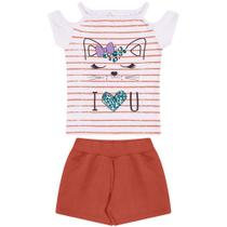 Conjunto Infantil Cat Branco com Cobre