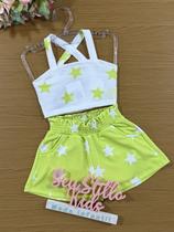 Conjunto Infantil Catavento Verão Shorts e Blusa Estrelinhas