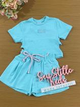 Conjunto Infantil Cataventto Verão Shorts e Blusa Azul Litoral