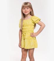 Conjunto Infantil Ciganinha Com Shorts Trick Nick Amarelo