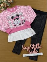 Conjunto Infantil Cinti Inverno Calça e Moletom Flanelado Rosa Panda Conjunto Infantil Cinti Inverno Calça e Moletom Flanelado Rosa Panda