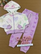 Conjunto Infantil Cinti Inverno Calça Lilás e Jaqueta Fleece Coração Conjunto Infantil Cinti Inverno Calça Lilás e Jaqueta Fleece Coração