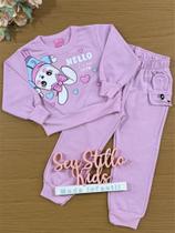 Conjunto Infantil Cinti Inverno com Calça e Casaco Lilás Coelhinha com Strass Conjunto Infantil Cinti Inverno com Calça e Casaco Lilás Coelhinha com Strass
