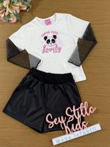Conjunto Infantil Cinti Inverno Shorts e Blusa Pandinha Conjunto Infantil Cinti Inverno Shorts e Blusa Pandinha