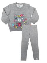 Conjunto Infantil Cinza Gatinha Zig Zig Zaa