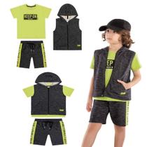 Conjunto Infantil Colete Camiseta Bermuda 3 Pçs Colorittá Conjunto Infantil Colete Camiseta Bermuda 3 Pçs Colorittá