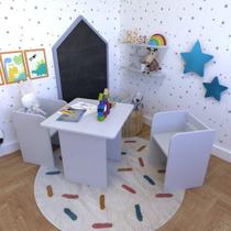 Conjunto Infantil com 1 Mesa e 2 Banquetas