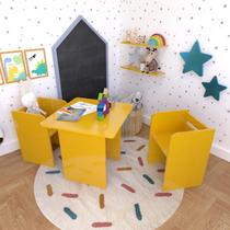 Conjunto Infantil com 1 Mesa e 2 Banquetas