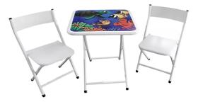 Conjunto Infantil com 1 mesa e 2 cadeiras Tema Fundo do Mar