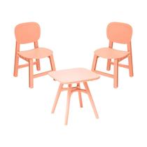 Conjunto Infantil com 2 Cadeiras e 1 Mesa Pipa Rivatti Polipropileno (PP) Pêssego