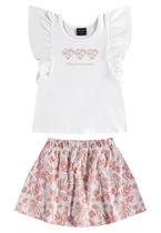 Conjunto Infantil com Blusa e Short-Saia Guloseima