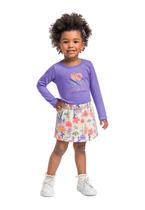 Conjunto Infantil com Blusa e Shorts-Saia Bee Loop
